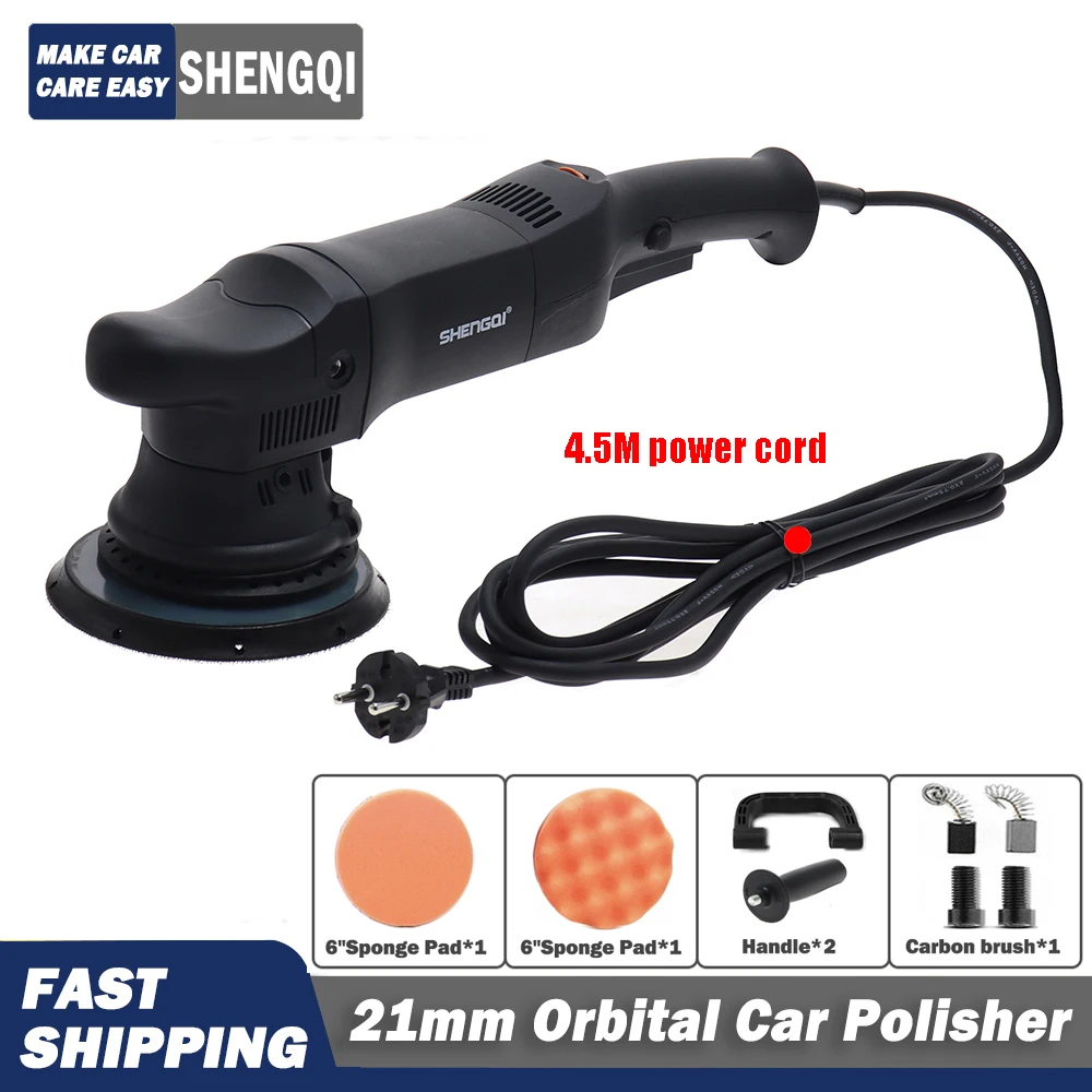 

1200W Car Polishing Machine Variable Speed Polisher DA 6inch 21mm Orbit Dual Action Auto Polishers Sander Buffing Waxing Machine