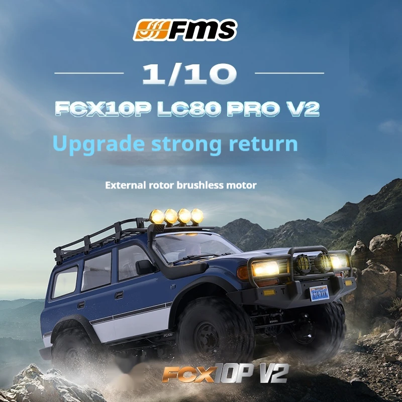 FMS 1/10 FCX10 FCX18 LC80 PRO لاند كروزر بدون فرش RC الزاحف 4WD فرش LC80 محاكاة معبر تسلق نموذج سيارة