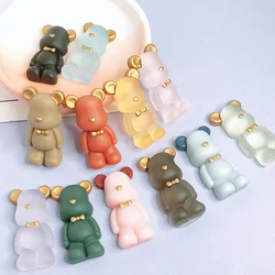 10PCS/lot DIY Jewelry Accessories Cartoon Violent Bear Spray Paint Simple Multicolor Cute Cartoon Bear Pendant Jewelry Material