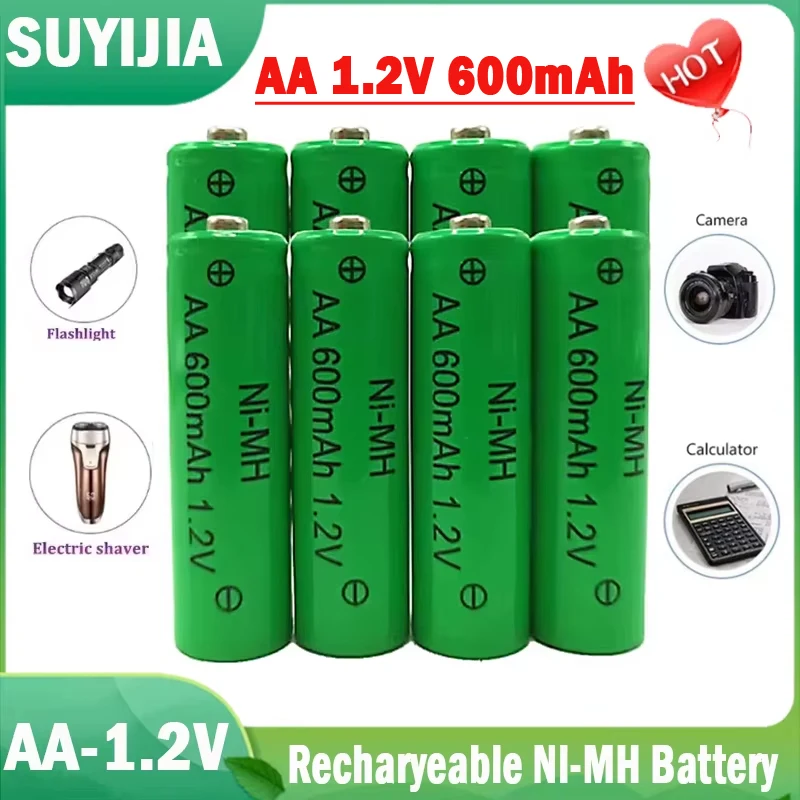 AA 1.2V NiMH Battery 600mAh Rechargeable Battery Suitable for Alarm Clock MP3/MP4 Flashlight Toys Electric Shaver Remote Control