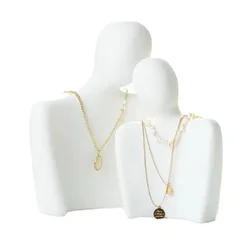 White Resin Jewelry Pendant Necklace Mannequin Bust Holder Display Window Display Rack Decorations