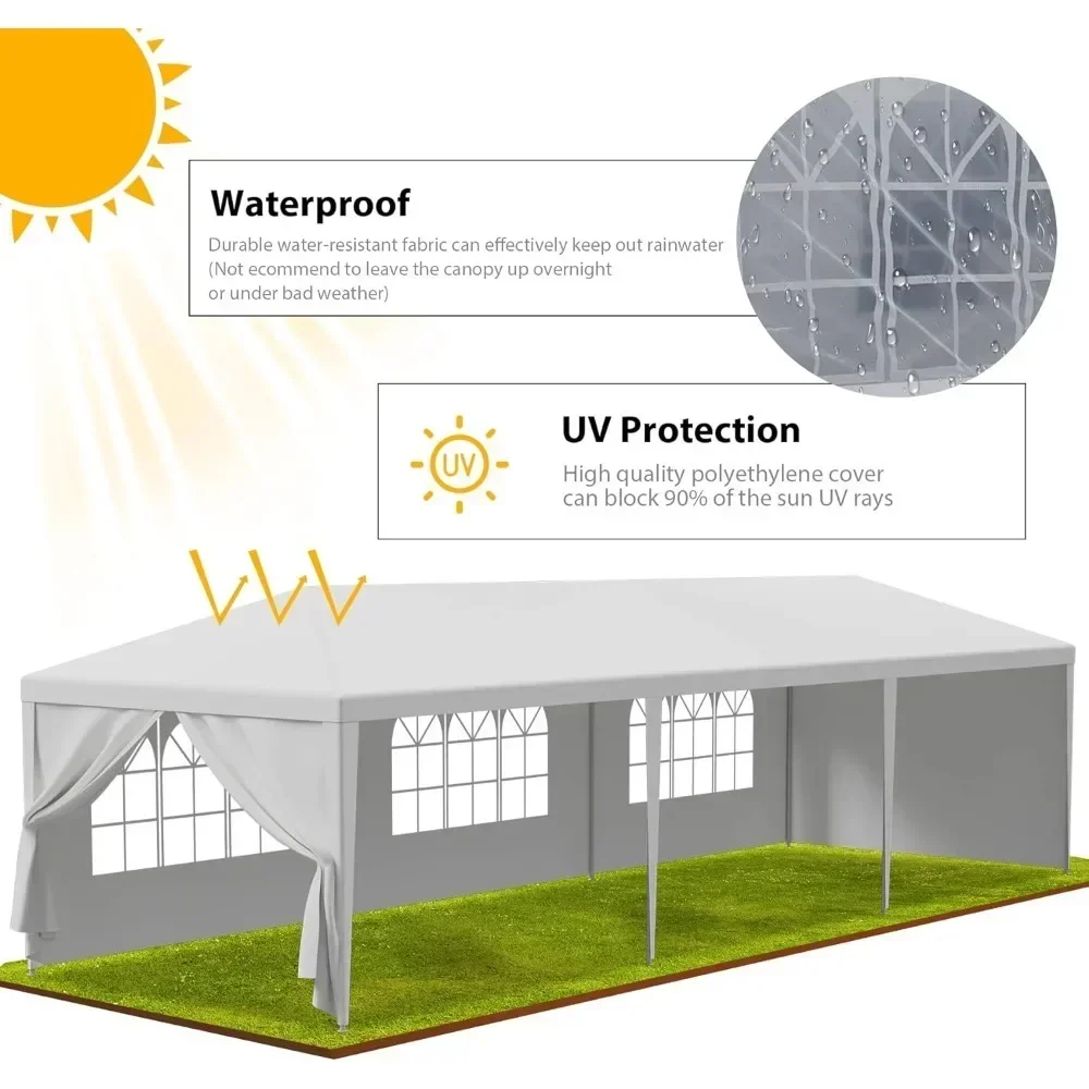 10'x30' Outdoor Canopy Tent Patio Camping Gazebo Shelter Pavilion Cater Party Wedding BBQ Events Tent W/Removable Sidewalls Home