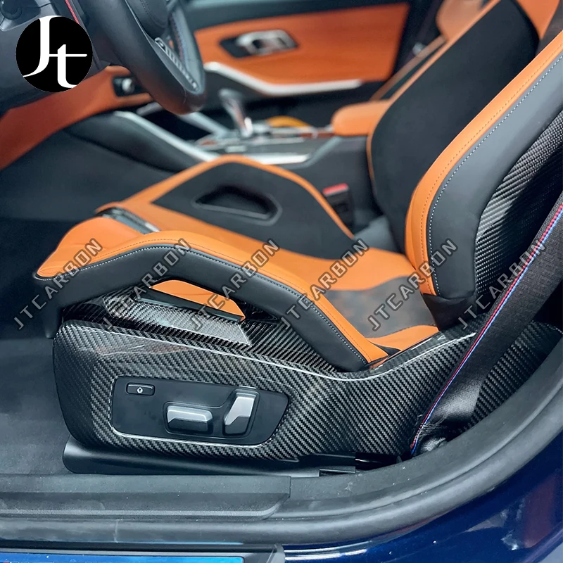 For BMW M2 G87 M3 G80 M4 G82 Dry Carbon Fiber Seat Side Panel Sports Bucket Seat Side Trim Panel Interior Decoration Body Kit