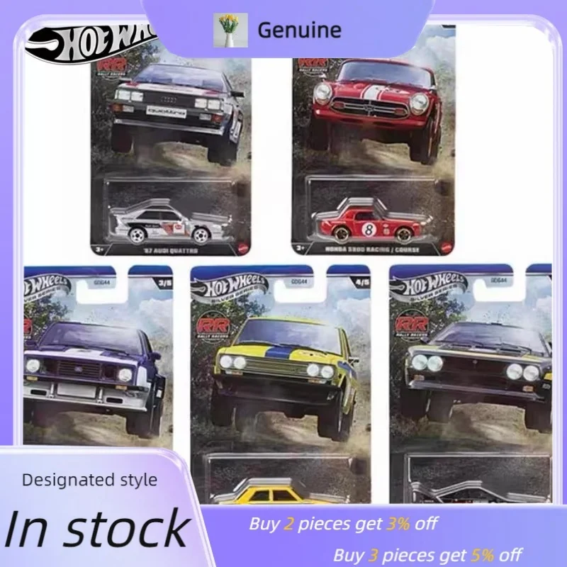 Hot Wheels GDG44-R Rally Racers Series, Audi Quattro Honda S800 Ford Escort Datsun Lancia Rally, 1:64 Diecast Collection Gift