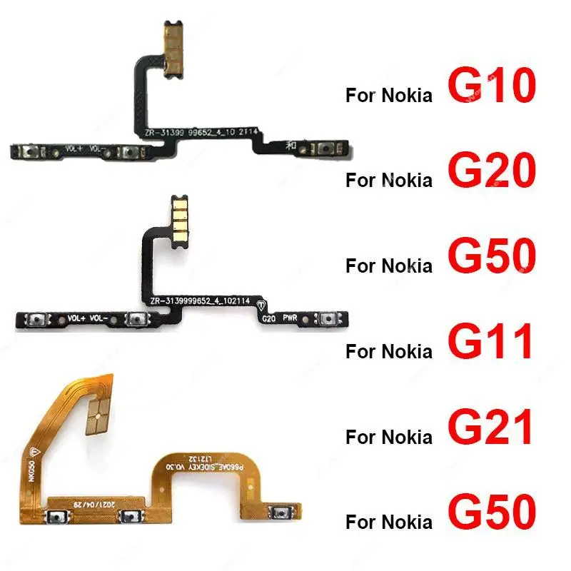 Volume Power Side Button Flex Cable For Nokia G10 G20 G50 G11 G21 On Off Power Volume Key Flex Ribbon Replacement Parts