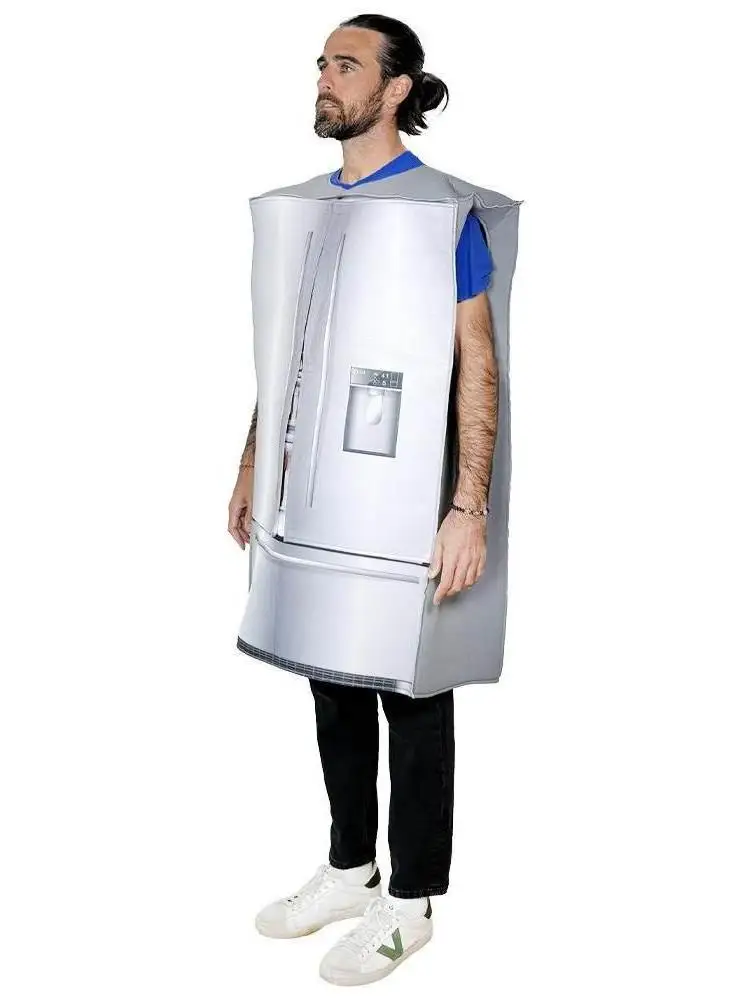 Creative Smart Fridge Costume Halloween Role Play Party Bar Women's Traditional Clothing Stage Performance Outfit