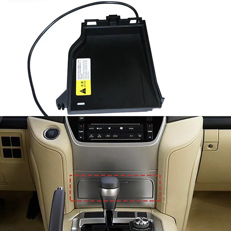 For Toyota Land Cruiser LC200 2016-2018 2019 Car Center console Qi Wireless Charger Pad Fast Charging Dock Station Non-slip Mat