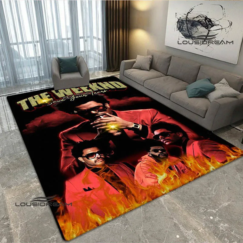 Singer The Weeknd printed carpet living room bedroom carpet balcony bathroom non-slip door mat photography props birthday gift