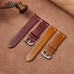 Oil Wax Leather Cowhide Watch Strap 18mm 20mm 22mm Gradient Color Business Watchbands Watch Accessories Wrist Band