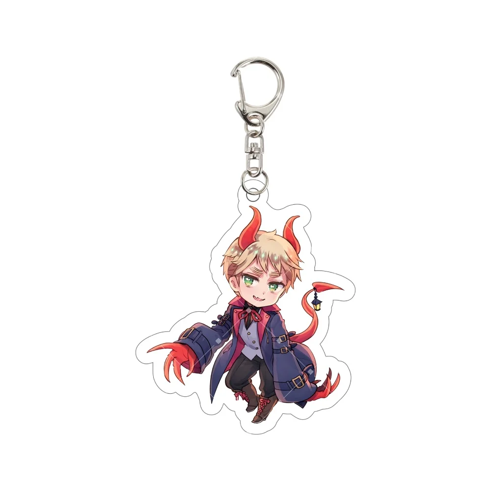Acrylic Keychain Anime Hetalia World Stars UK USA Japan Cute Chibi Monster Halloween Cosplay Keyring Bag Pendant Fans Gift 5.5cm