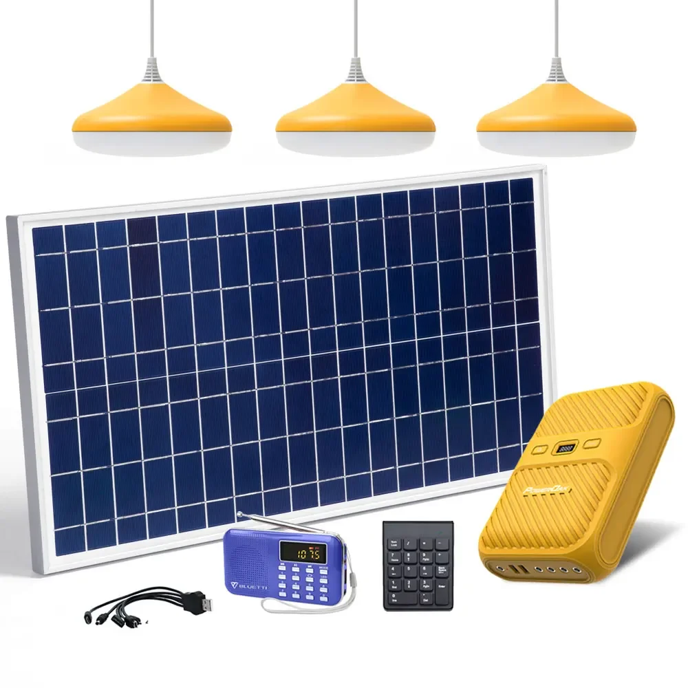 Portable Paygo Solar Generator Home System With Solar Panels For Light