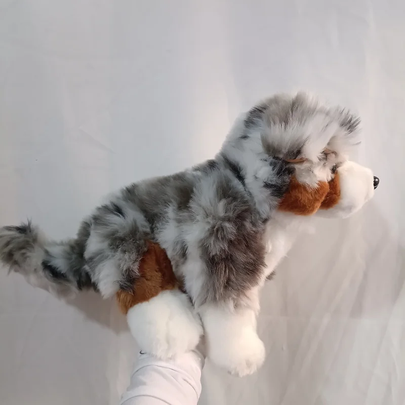 Lifelike Australian Shepherd Dog Little Puppy Animal Lovely Soft Stuffed Doll Cute Plush Toy Boy Girl Birthday Gift 1pc
