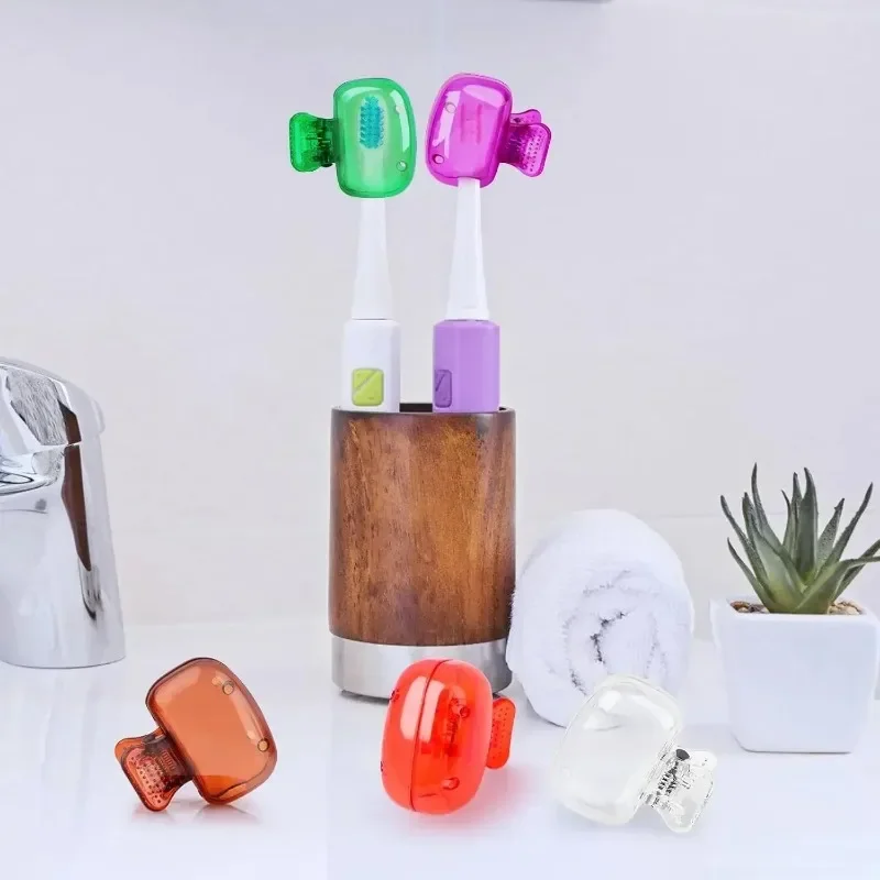 1/2/4/8PCS Travel Toothbrush Head Covers Toothbrush Protector Cap Brush Pod Case Protective Portable Plastic Clip for Household