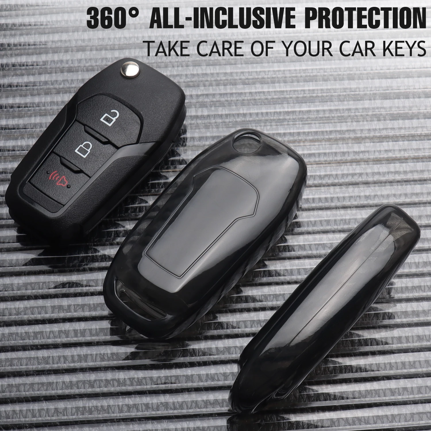 Funda transparente suave de TPU para mando a distancia de coche, funda para Ford Figo 2017 Mondeo 5 Ecosport Puma 2020 Fiesta Mk8 Everest Ranger