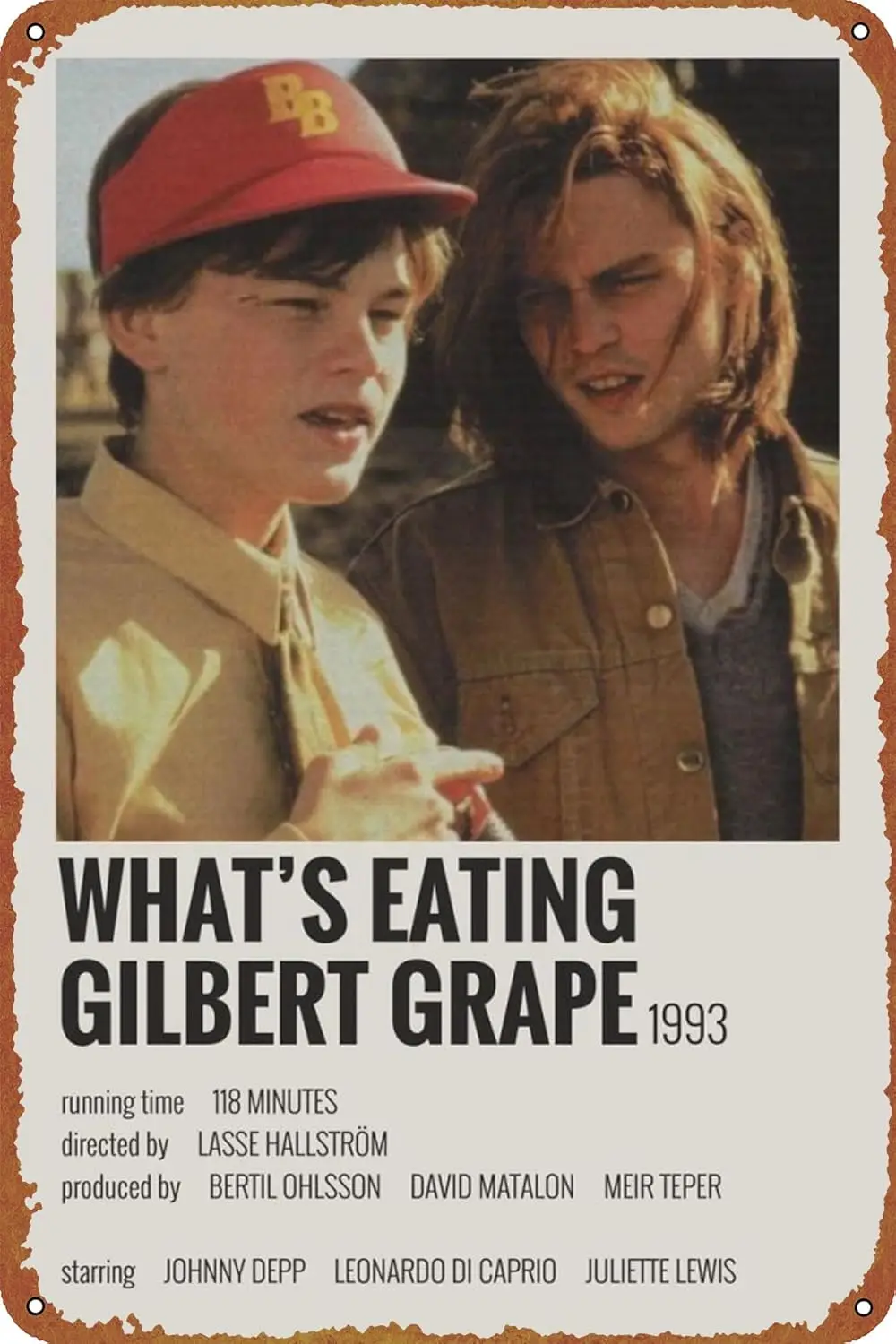 Whats Eating Gilbert Grape posters Vintage Tin Sign for Bar Office Home Wall Decor Gift Retro Metal Sign 12 X 8 inch