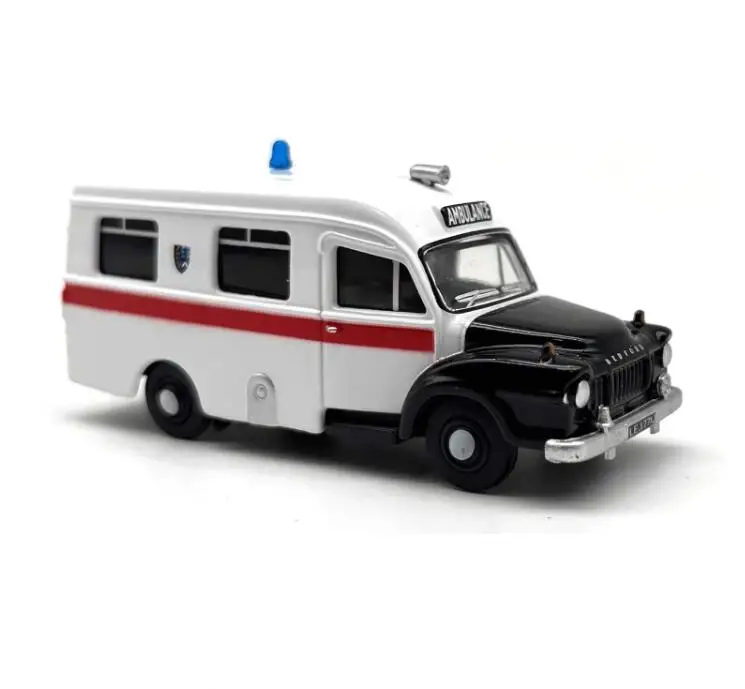 1/76 OO Scale Alloy Car J1 Ambulance Car Scene Miniature Collection Sand Table Landscape