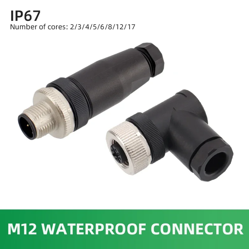 Waterproof M12 Male Female Aviation Plug 2 3 4 5 8 Pin Shielded A/D Code Connectors M12 PG7/PG9 Connector CE Certification