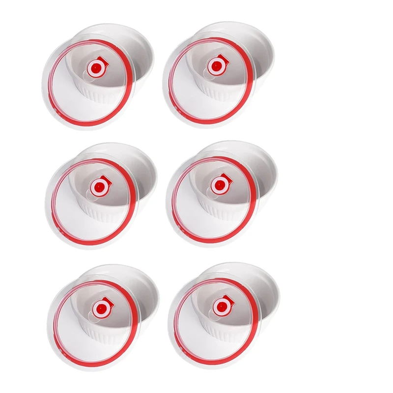 

Ramekins With Lids 8 Oz Set Of 6, White Porcelain Creme Brulee Souffle Ramekins With Covers, Ceramic Custard Cups