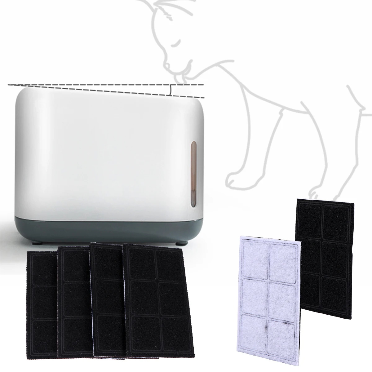 

2 PCS Filter Accessories for Cat Fountain Water Dispenser White Pet Replacement