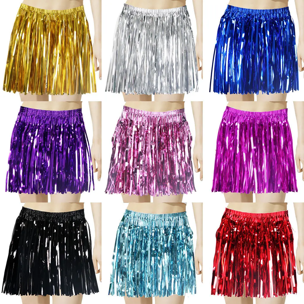 Decoraciones de fiesta hawaiana, falda de hierba hawaiana de 40cm, disfraces hawaianos para mujer, falda Hula, decoración de fiesta de vestido de baile de playa de verano