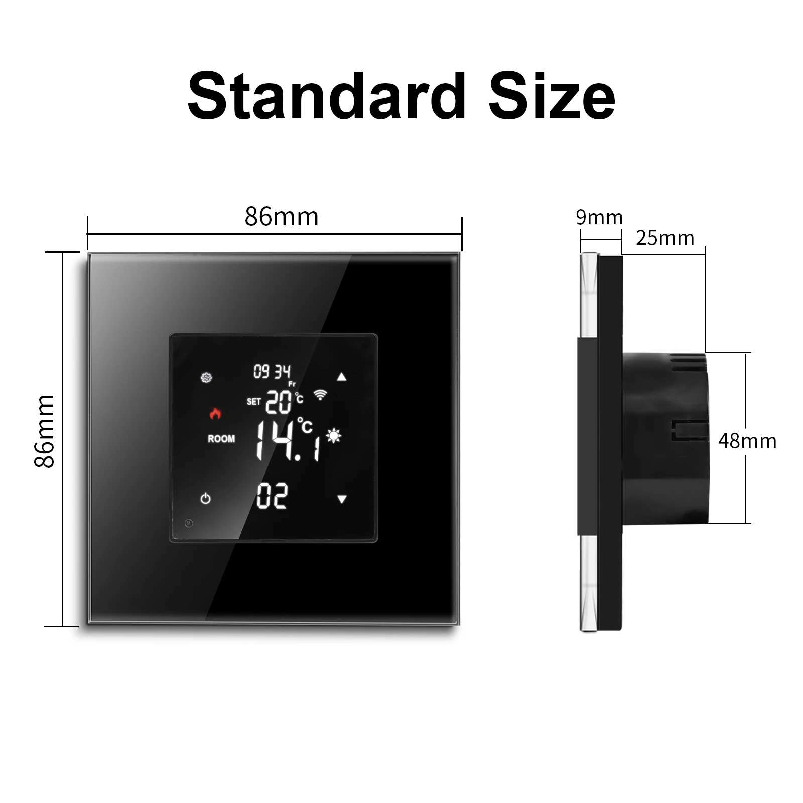 Bingoelec Tuya WiFi Smart termostato riscaldamento elettrico a pavimento acqua/caldaia a Gas telecomando temperatura con presa interruttore nero