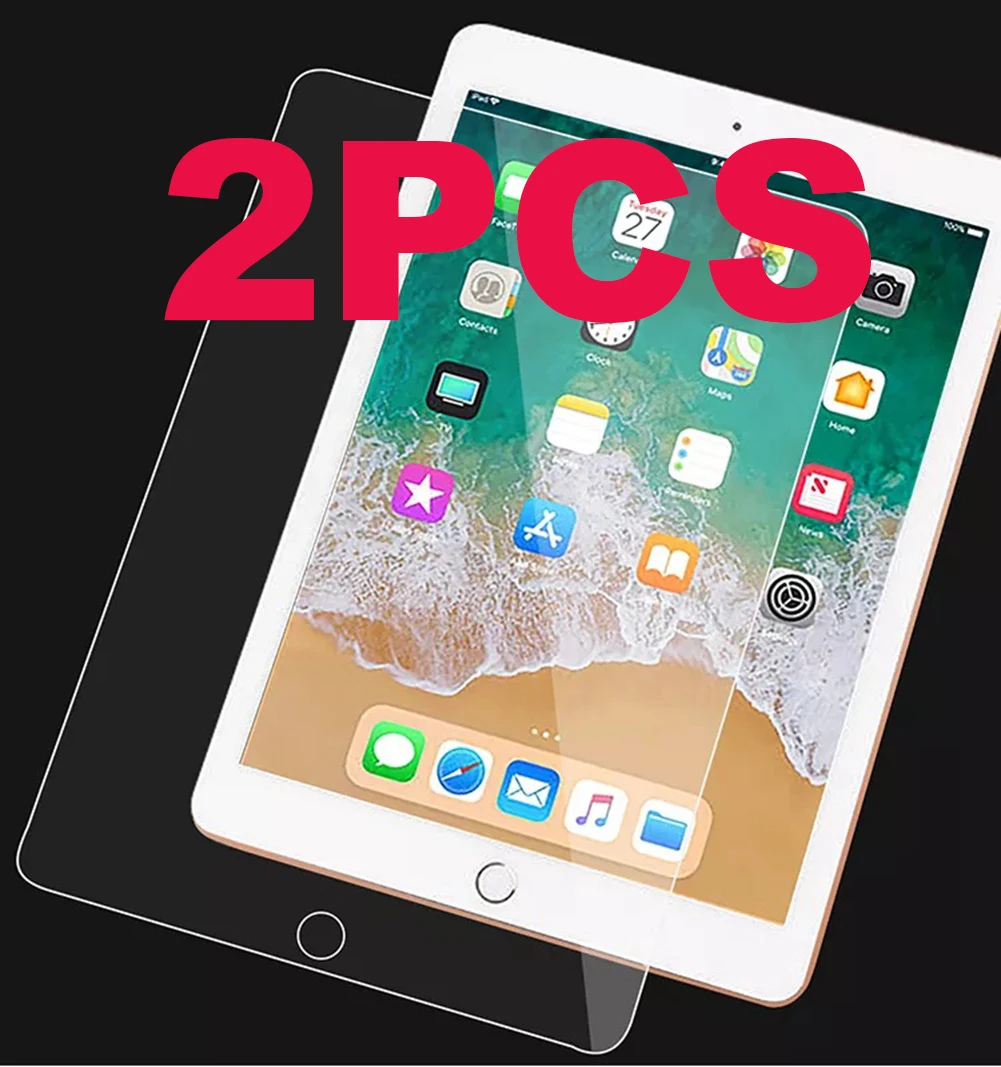 2Pcs 9H Tempered Glass Screen Protector For iPad 2017 2018 9.7 Air 1 Air 2 Pro 9.7 For iPad 5th 6th Generation Protective Film