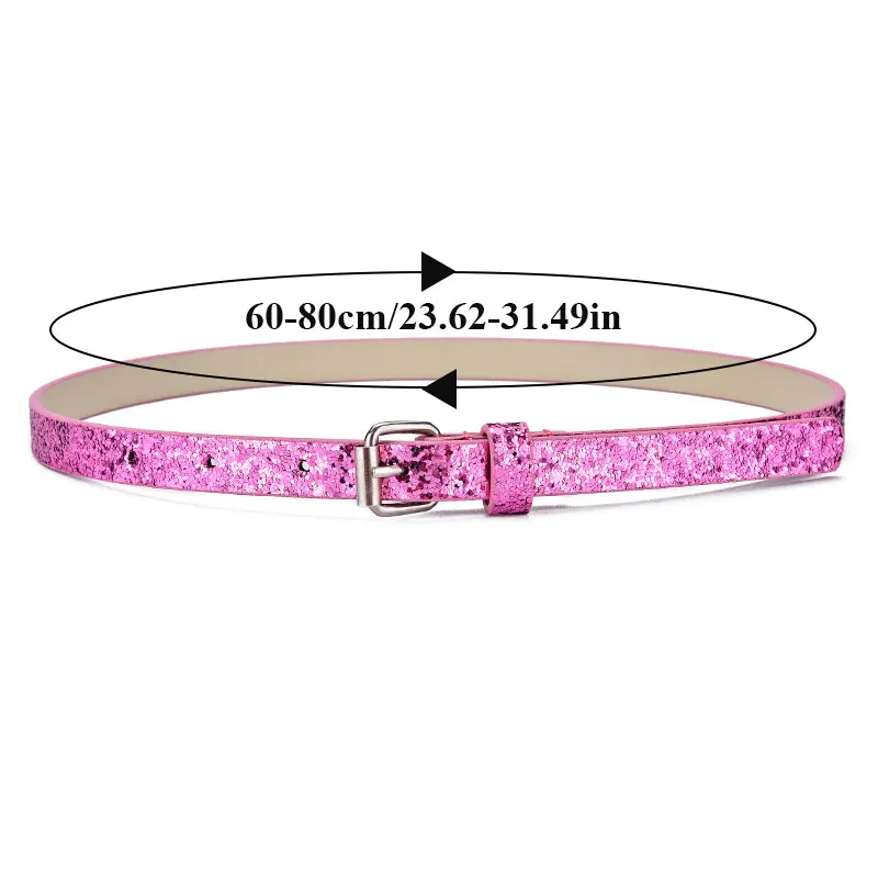 60-80cm Korean Heart-shaped Hollow Ou Belt Children\'s Sequin Solid Jeans Belts KIds Adjuestable Fashion New Short Waistband