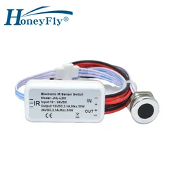 HoneyFly IR Sensor Switch 30W/60W DC12V/24V Hand Wave Sensor Switch IR Light Switch For LED Lights 5-10CM Detection Range CE 5 -