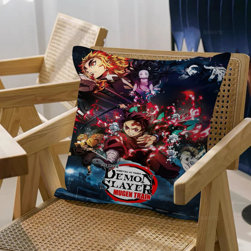 Demon Slayer Personalized Pillow Dust Cover Bedroom Kids Party Decoration Pillowcase Birthday Children Gift