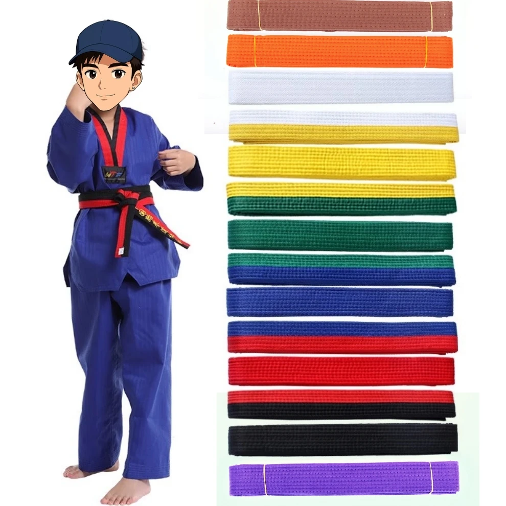 

160-360 см пояс для тхэквондо, ремни для боевых искусств, каратэ, дзюдо, профессиональный дзюдо, джиу-джитсу, защитный пояс с вышивкой, черный цвет