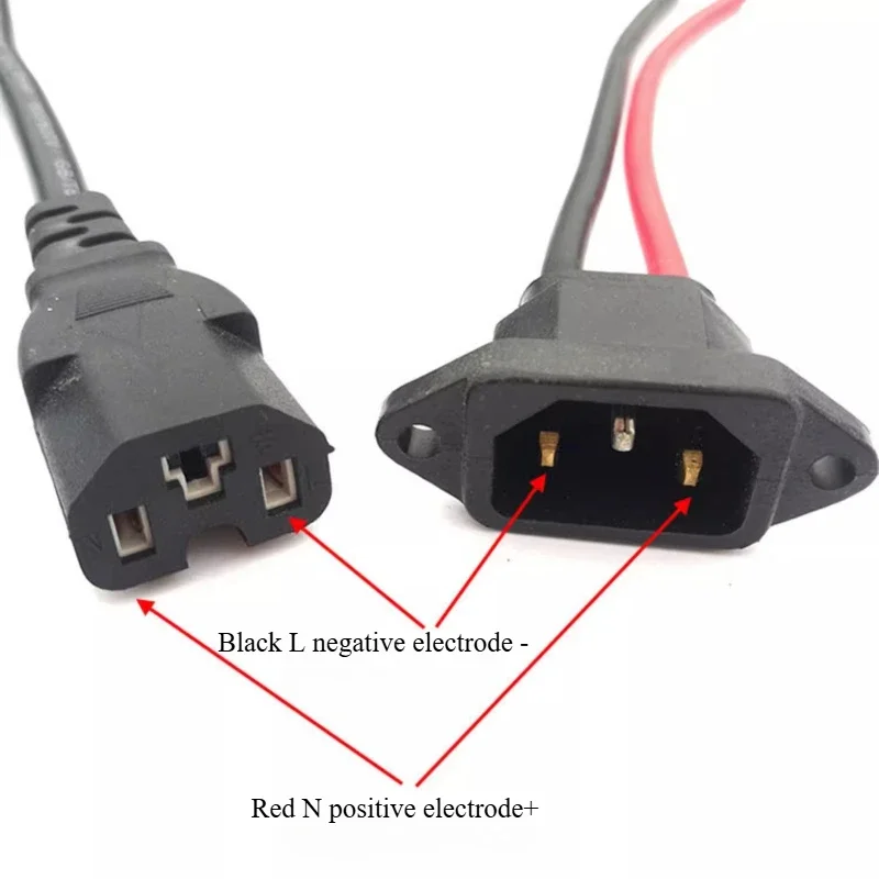 AC Power Output Line 3Pin Plug Electric Vehicle Lithium Battery Charging Socket Round Hole Universal Male and Female Connector