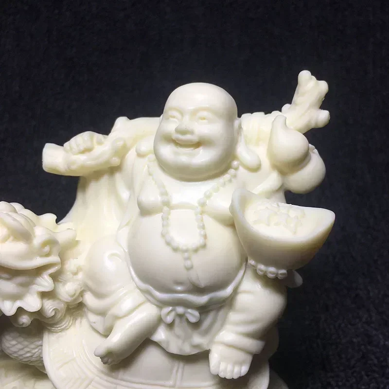 Dragon Turtle Laughing Buddha Figures Statue ,Resin Art Sculpture High Quality Buddha Home Living Room, Office wealth Statue