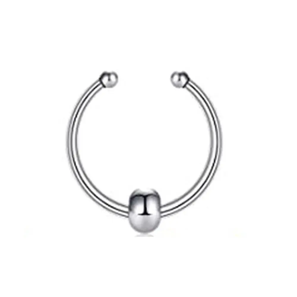 Punk Metal Fake Nose Septum Rings Non Piercing Bead Body Non Piercing Jewelry Geometric Party