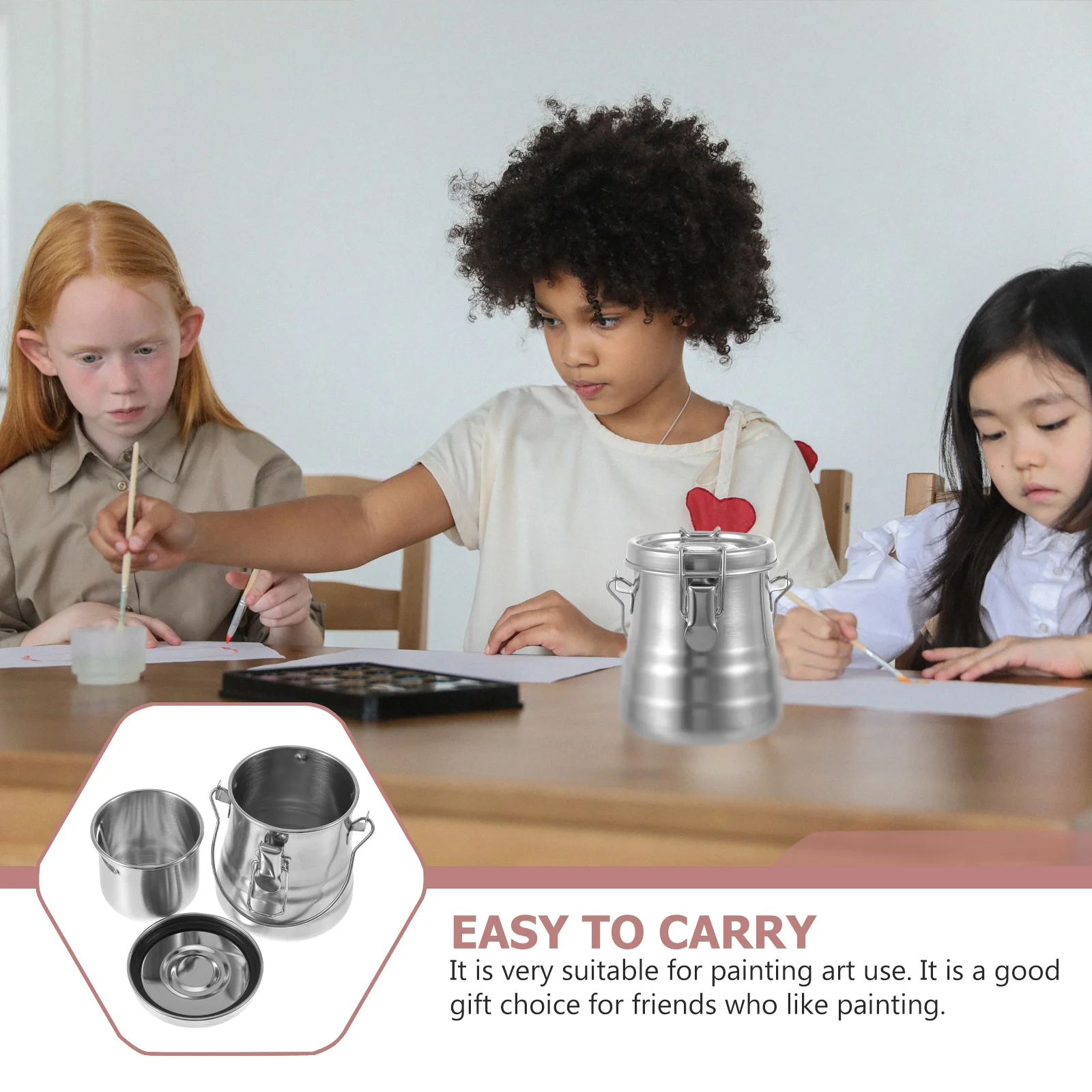 

1Pcs Stainless Steel Painting Brush Washing Container Durable Paint Brush Basin Pen Washer for Art Students Studios and Painters