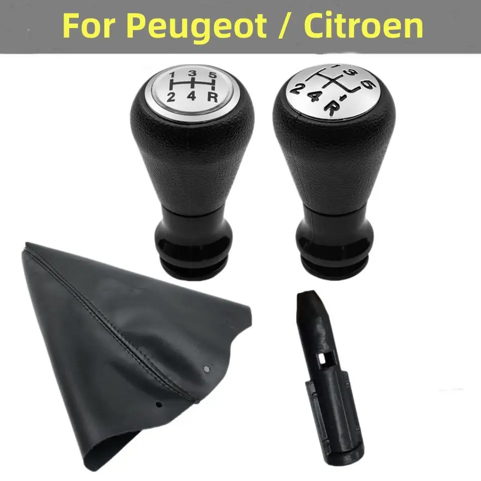 Car Gear Shift Knob Shifter Boot for Peugeot 106 107 205 206 207 306 307 308 309 405 406 407 508 605 607 806 Citroen C1 C3 C4