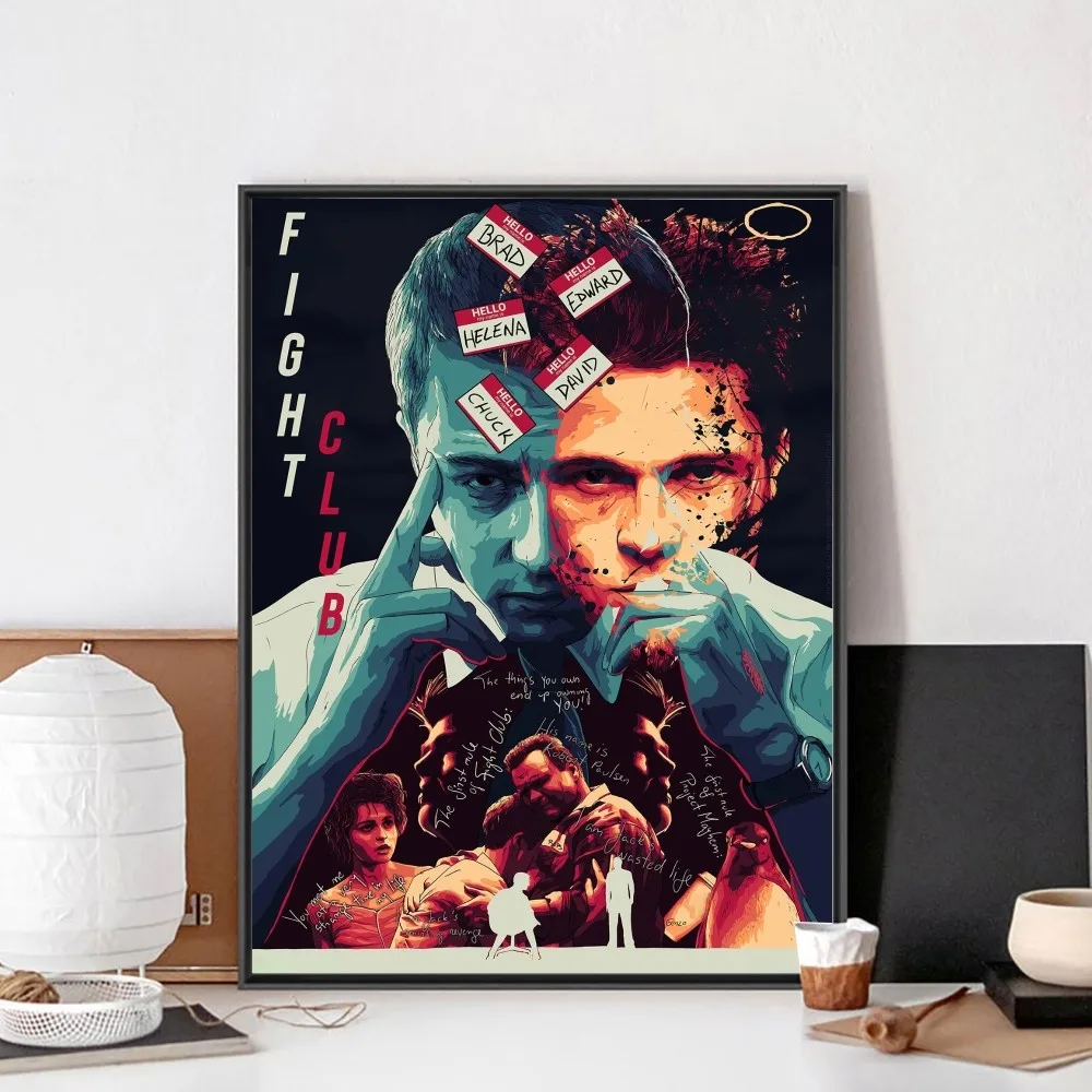 Fight Club Poster No Framed Poster Kraft Club Bar Paper Vintage Poster Wall Art Painting Bedroom Study Stickers