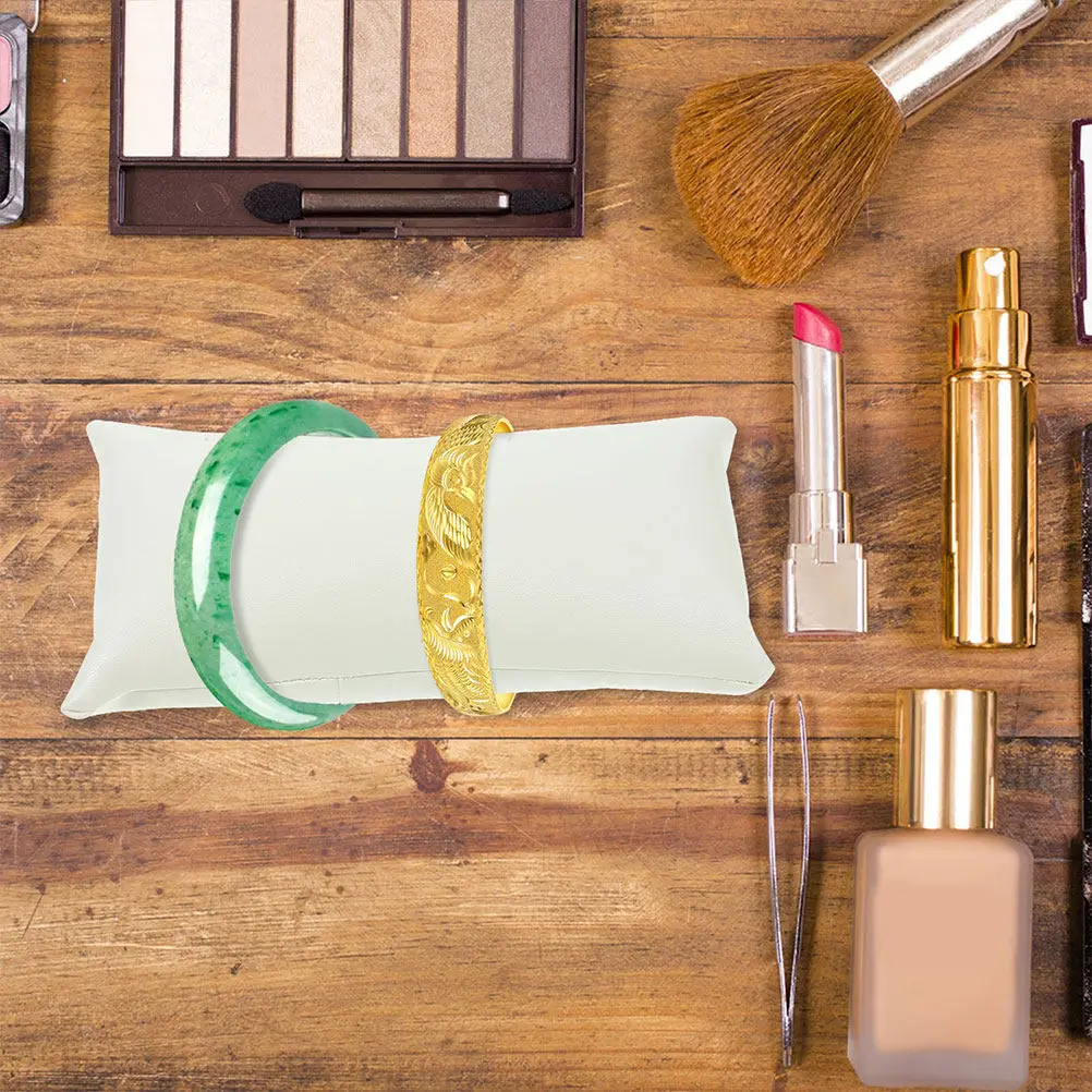 

2Pcs PU Jewelry Show Pillows Watch Display Cushions Soft Bracelet Bangle Holder Stand for Repair Mat Watch Repair Protector