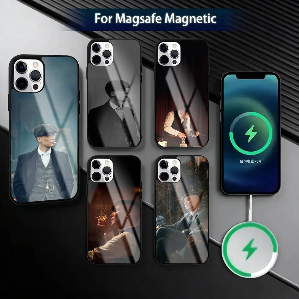 

Peaky B-Blinders tommy shelby Phone Case For iPhone17,16,15,14,13,12,11 Plus,Pro Magnetic For Magsafe Wireless Charging