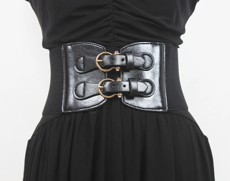 Ceinture de smoking élastique en cuir PU pour femmes, corsets habnommée féminins, ceinture large, décoration de l'environnement, mode de piste, R1740