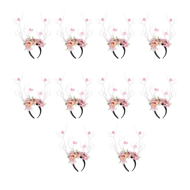 

10Pcs Lovely Flower and Horn Themed Head Accessory for Infant and Children Hair AccessorySuitable for Various instances Y166