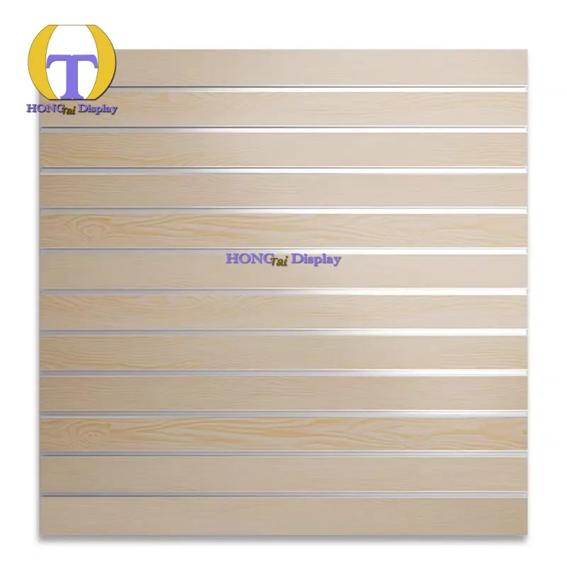 

Custom.8x4ft High Quality Slotted MDF Slatwall Wood Fiber Base Material Moisture Proof for Retail Shops Display Slatwall