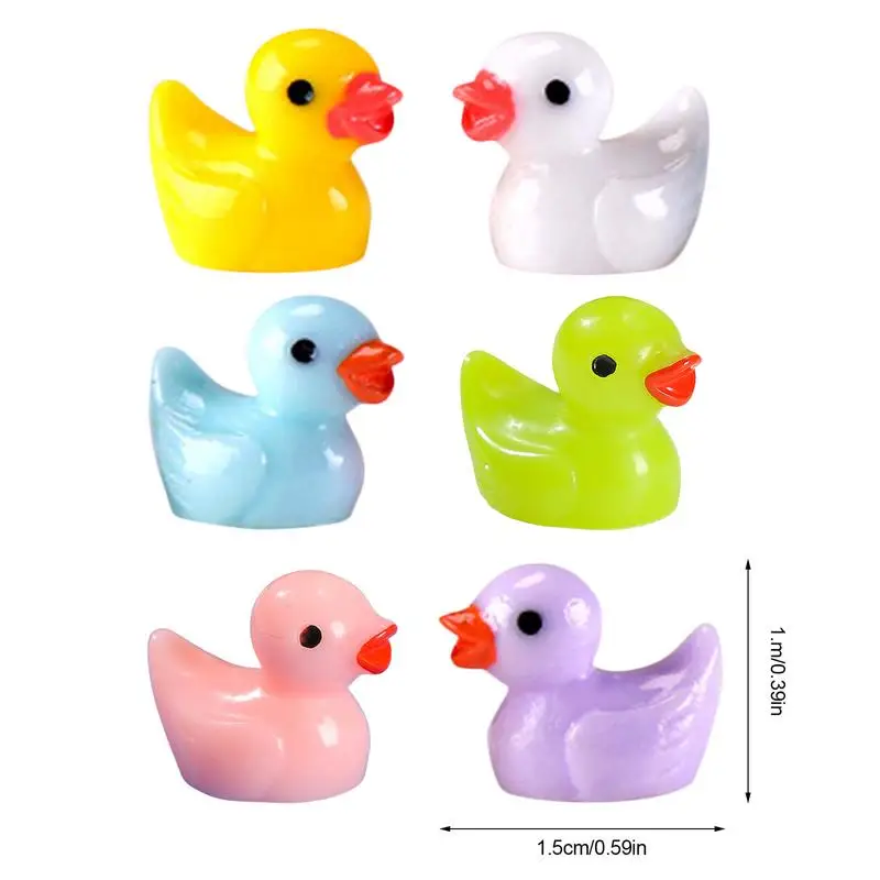 Mini patos ornamento para Dollhouse, forma realista, minúsculo multicolor, pequena miniatura de fada, paisagem do jardim, aquário, 100 pcs