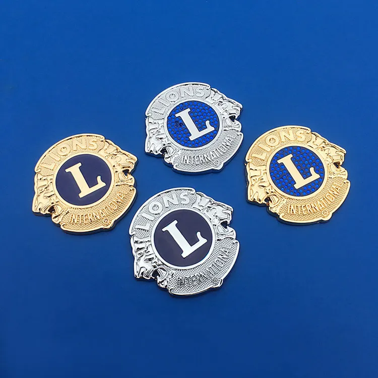 

3D Metal Lions Logo Car Sticker Auto Badge Emblem Decal Motorcycle Fender Decal for Lions L Clubs International Logo Car Styling