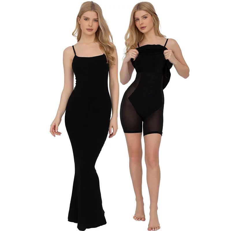 Ladies One- Piece Corset Sexy Slim Abdomen Two-in-one Sling Body Shaping Long Dress Shapewear Women Faja Sexy Girl