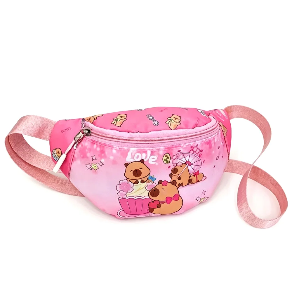 Trend Cartoon Large Capacity Waist Bag Cute Capybara Waist Packs Chest Bag with Unisex Shoulder Bag