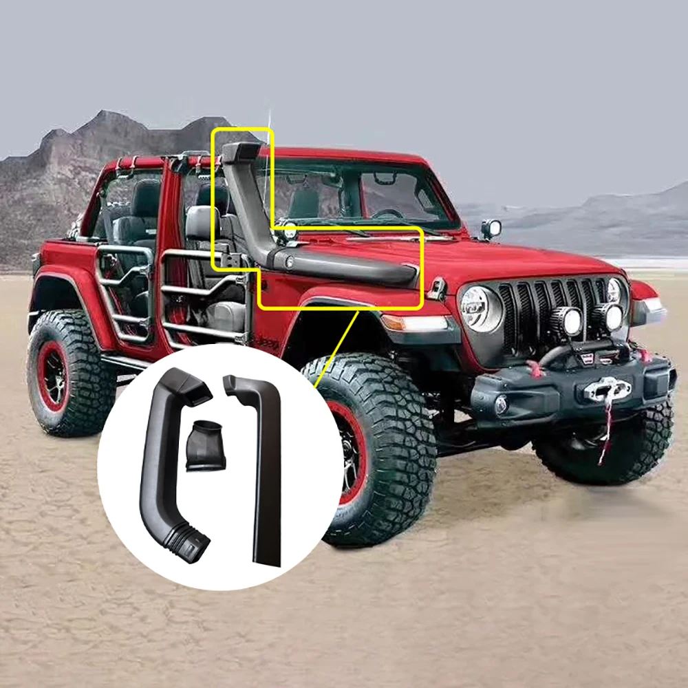 Lantsun JL1170 Snorkel Wader Breath Hose Tube ABS Air Intake Only Petrol Vehicle for Jeep for Wrangler JL2018+