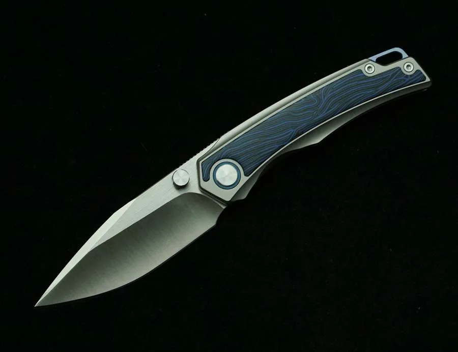 LEMIFSHE customized New Folding Knife M390 Blade Titanium Handle Outdoor Camping Hunting Fishing Survival Pocket Fruit EDC Tools