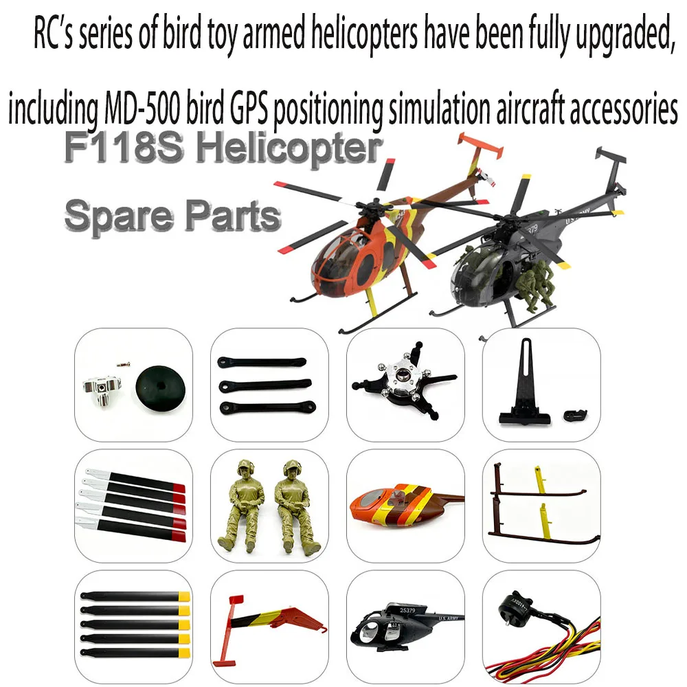 RC's series of bird toy armed helicopters have been fully upgraded, including MD-500 bird GPS positioning simulation aircraft ac