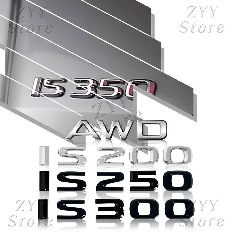ثلاثية الأبعاد شعار سيارة معدنية المصد الخلفي الجذع الجسم شارة ملصق لكزس IS200 IS250 IS300 IS350 AWD شعار ملصق مائي اكسسوارات الديكور
