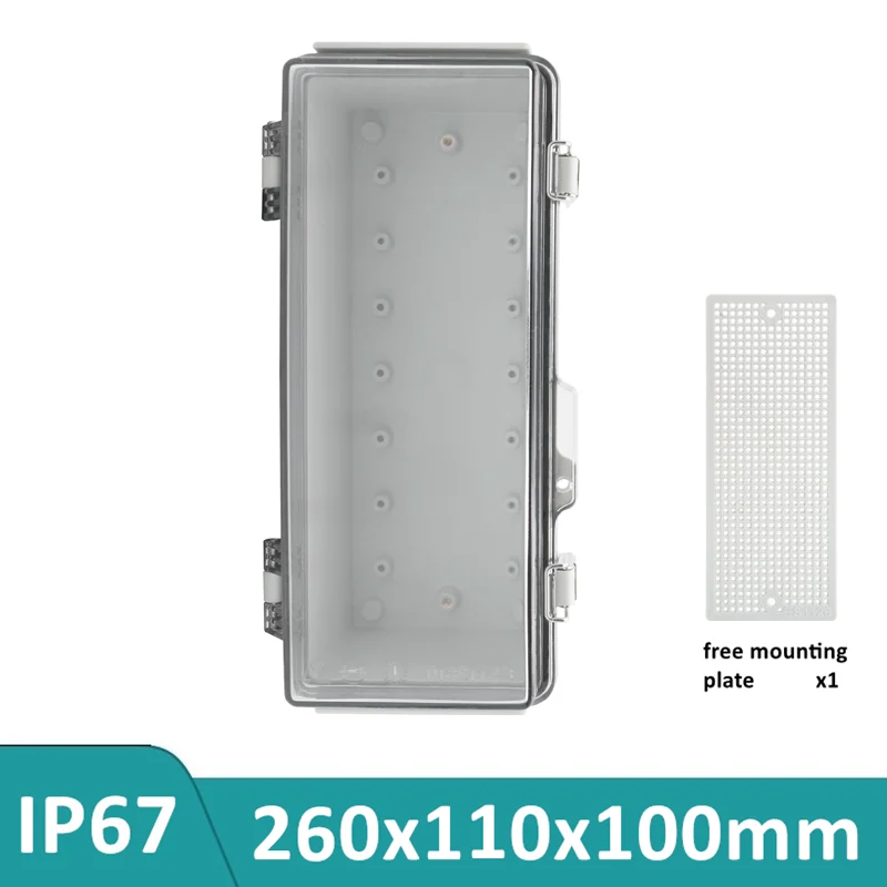 

260×110×100mm Electric Surface Box For Electronic Circuit Juction Box IP67 Waterproof Terminal Block Power Supply Housing